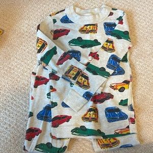 Hanna Andersson Long John Pajama - Hot wheels print, size 3T.